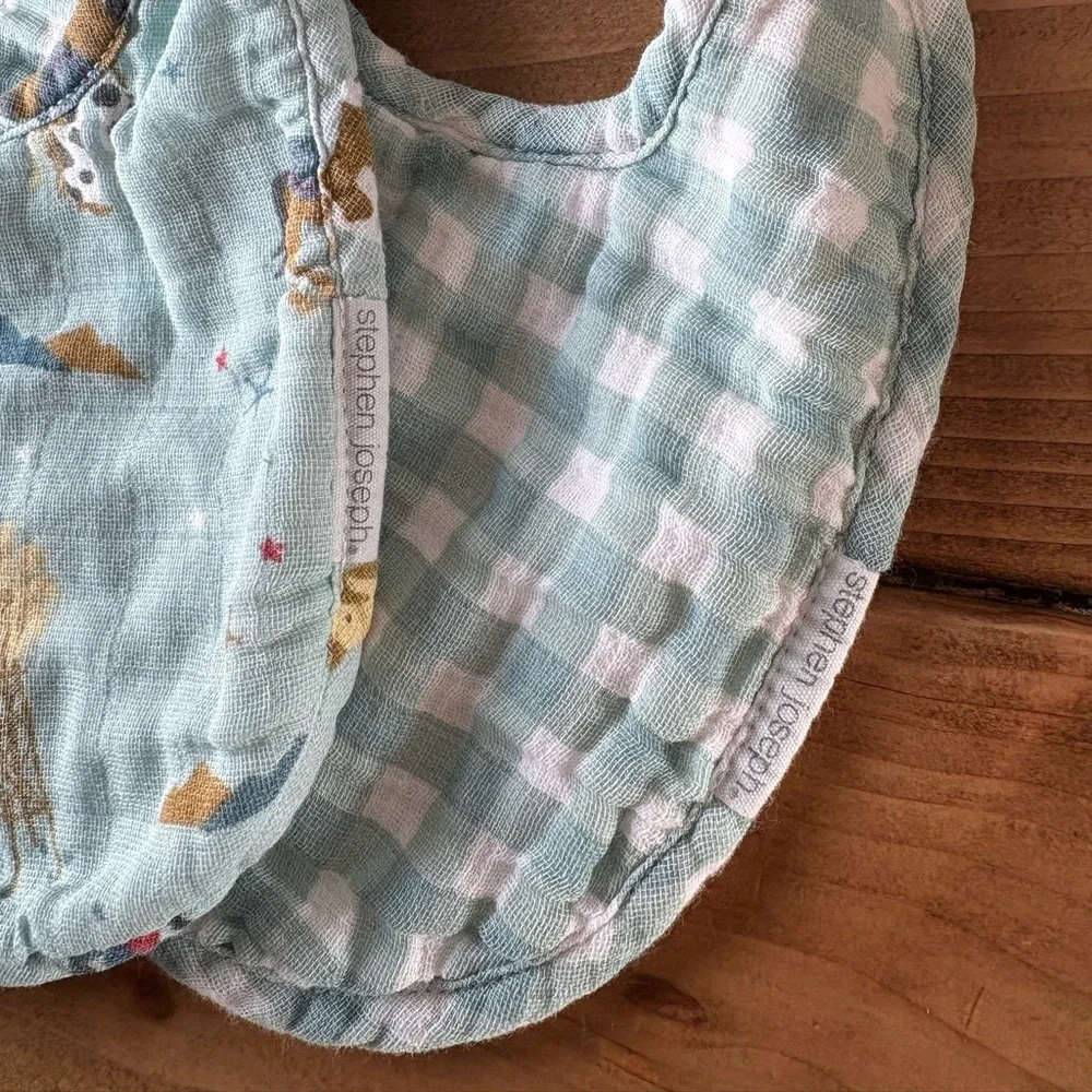 Blue Western Print Stephen Joseph Baby Bib Set